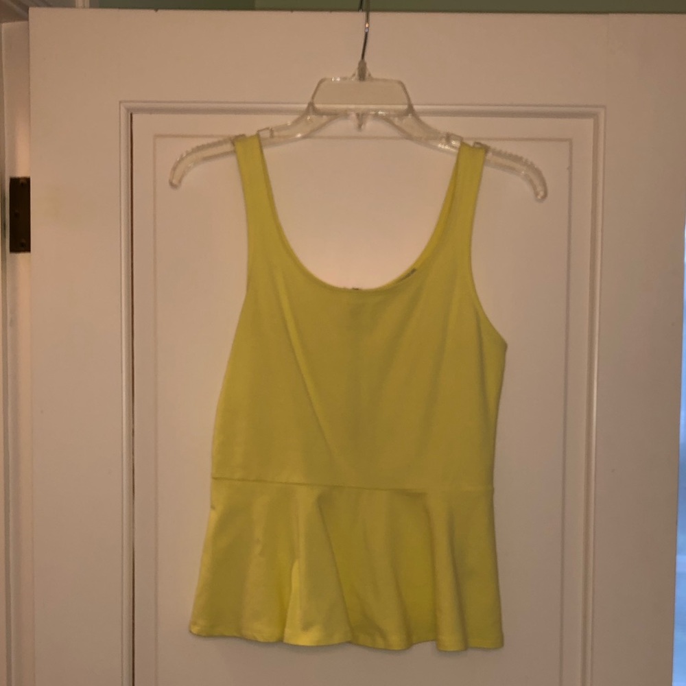Express yellow peplum top